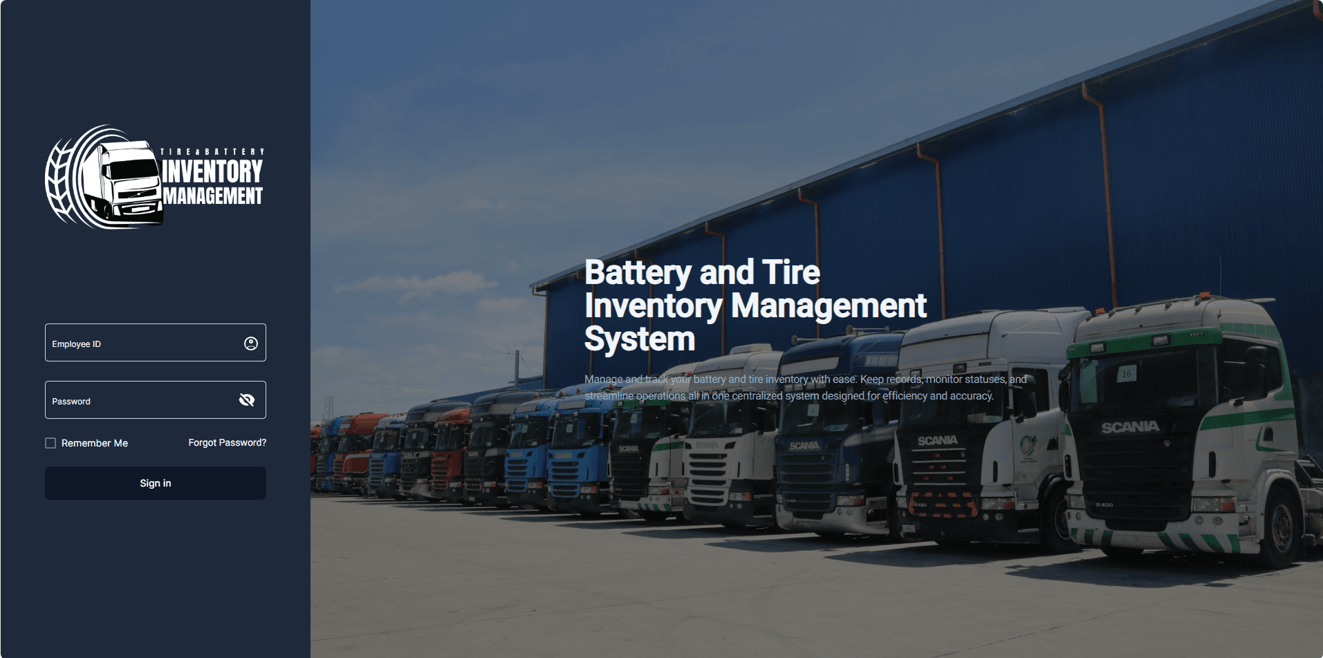 BTMS tracking interface